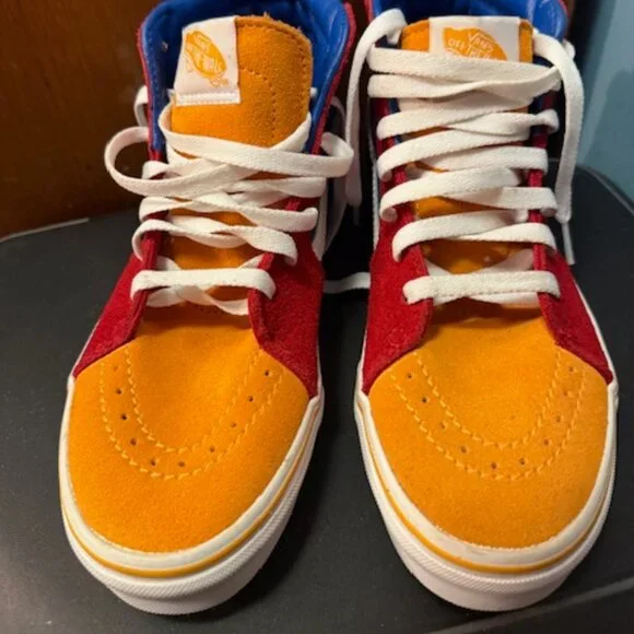 NWOT- Retro Vans Sk8-Hi colorblock suede multicolor – Unisex - 5Y / WM6.5 - RARE - Picture 13 of 16